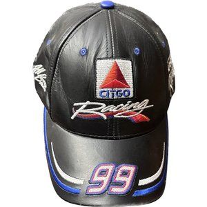 Leather CITCO Roush Racing #99 Nascar Burton Cap Embroidered‎ Logo Black Blue